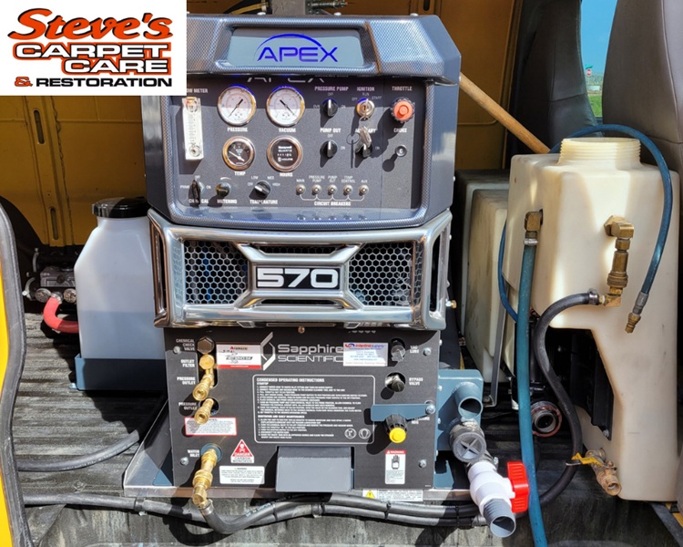 Steve's truck-mounted steam carpet cleaning equipment